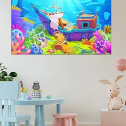 WENS Multicoloured Undersea Treasure Printed Vinyl Wall Sticker-image-58
