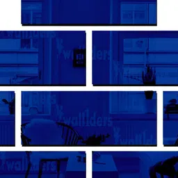 Wall1ders Blue 10 Pieces Rectangle 3D Mirror Wall Stickers-16