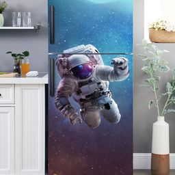 WallDaddy Blue & Purple Astronoid-Printed Refrigerator Sticker-35