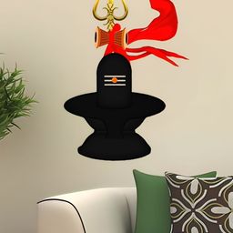 Wallpics Black & Red Shivling Printed Waterproof Wall Sticker-image-99