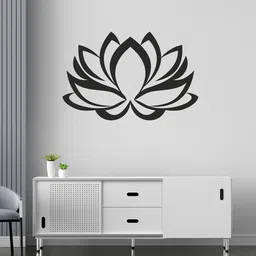 RANGOLI Black Lotus Design Wall Sticker-picture-18