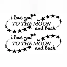 Wallpics White & Black I Love You To The Moon And Back Printed Waterproof Wall Sticker-image-97