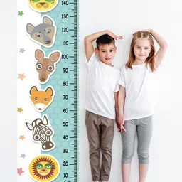 WENS Kids Multicoloured Jungle Animals Height Chart Vinyl Wall Sticker-image-97