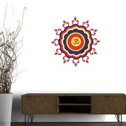 Wallpics Red & Yellow Om Design Printed Water Resistant Wall Sticker-image-40