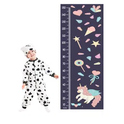 WENS Multicoloured Unicorn Height Measurement Removable Wall Sticker-80