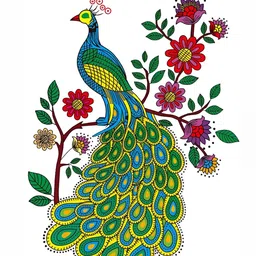 Wallpics Green & Blue Peacock Printed Waterproof Wall Sticker-image-93