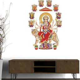 Wallpics Red & Yellow Mata Ji Printed Waterproof Wall Sticker-image-61