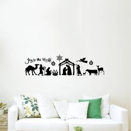 Decal O Decal Black Christmas Manger Joy To The World Wall Sticker-image-78