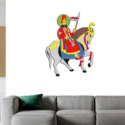 Wallpics Grey & Red Ramdev Pir Water Resistant Wall Sticker-picture-24
