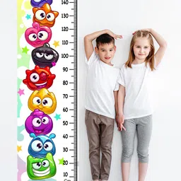 WENS Kids Multicoloured Funny Cartoon Height Chart Vinyl Wall Sticker-image-28