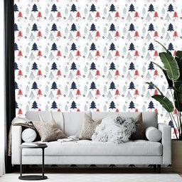 Wallpics White & Blue Abstract Printed Self-Adhesive Wallpaper-image-51