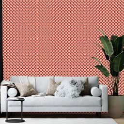 Wallpics Red & White Geometric Printed Self-Adhesive Wallpaper-14