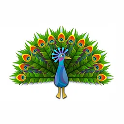 Wallpics Green & Blue Peacock Printed Waterproof Wall Sticker-image-41
