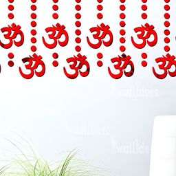 Wall1ders Red 110 Pieces Om & Dot 3D Acrylic Mirror Wall Stickers-37