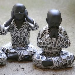 Wallpics Black & Grey Buddha Printed Self-Adhesive Wallpaper-image-47