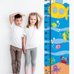 WENS Kids Multicoloured Ocean Creatures Height Chart Vinyl Wall Sticker-image-81