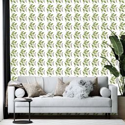 Wallpics White & Green Printed Wallpaper-35