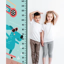 WENS Kids Multicoloured Cool Dog On Scooter Height Chart Vinyl Wall Sticker-image-42