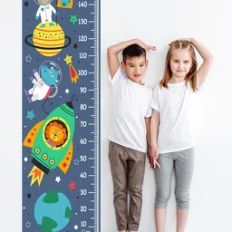 WENS Kids Multicoloured Cartoon In Space Height Chart Vinyl Wall Sticker-image-94