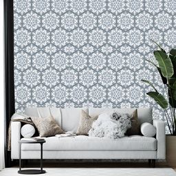 Wallpics Grey & Beige Classics Floral Printed Self-Adhesive Wallpaper-12