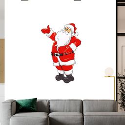 Wallpics Red & White Santa Claus Printed Water Resistant Wall Sticker-image-91