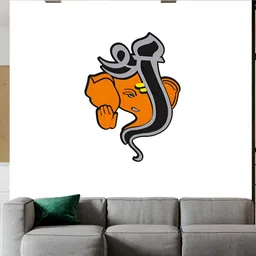 Wallpics Orange-Coloured & Black Printed Waterproof Wall Sticker-22