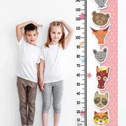 WENS Kids Multicoloured Animals Height Chart Vinyl Wall Sticker-image-31