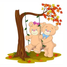 Wallpics Tan Brown & Brown Teddy Bear Printed Water Resistant Wall Sticker-image-98
