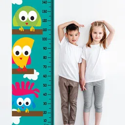 WENS Kids Multicoloured Colorful Owls Height Chart Vinyl Wall Sticker-5