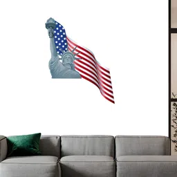 Wallpics Blue & Red Statue Of Liberty Printed Waterproof Wall Sticker-image-9