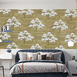 Dakshya Industries Green & White Floral Printed Self Adhesive Wallpaper-image-23