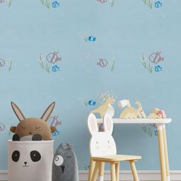 Bonhomie Fish Printed Simple Elegant Self Adhesive Wall Sticker Wallpapers-6