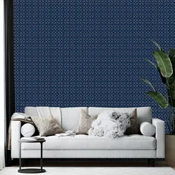 Wallpics Navy Blue Abstract Printed Self-Adhesive Wallpaper-17