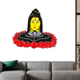 Wallpics Black & Yellow Lord Shiva Printed Water Resistant Wall Sticker-picture-7