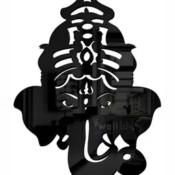 Wall1ders Black Mangal Murti 3D Mirror Wall Stickers-image-83