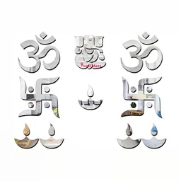 Wall1ders Silver Toned 10 Pieces Religious Acrylic Wall Stickers-34