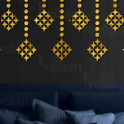 Wall1ders Gold Toned 230 Pieces Acrylic Mirror Wall Stickers-image-15