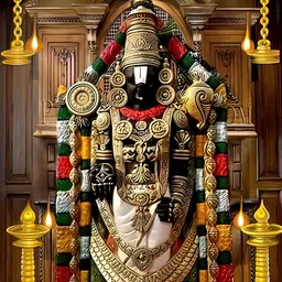 Wallpics Brown & Black Lord Balaji Printed Water Resistant Wall Sticker-21
