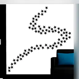 Wall1ders Black 100 Pieces Star Shaped 3D Acrylic Mirror Wall Stickers-image-13