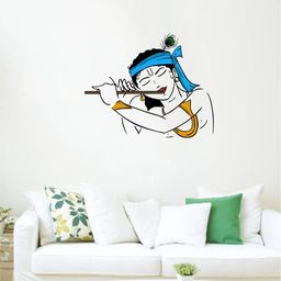 decal O decal Lord Krishna With Flute Wall Sticker-image-68