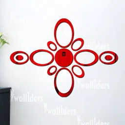 Wall1ders 12 Pieces Red Oval-shaped Acrylic Wall Stickers-picture-33