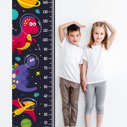 WENS Kids Multicoloured Dinosaur In Space Height Chart Vinyl Wall Sticker-image-88