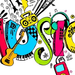 Wallpics White & Red Music Printed Water Proof Wall Sticker-image-59