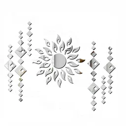 Wall1ders Silver Sun & Diamond 3D Mirror Wall Stickers-38