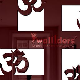 Wall1ders Brown Swastik 3D Mirror Wall Sticker-image-56