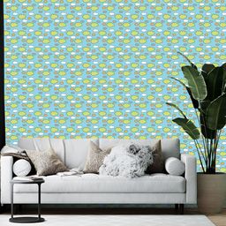 Wallpics Turquoise Blue & Green Abstract Printed Self-Adhesive Wall Sticker-8