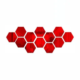Wall1ders Red 12 Pieces 3D Acrylic Mirror Wall Stickers-image-63