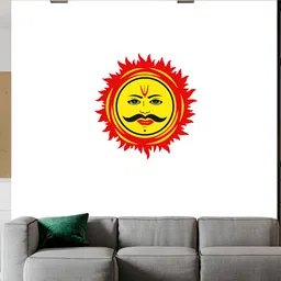 Wallpics Red & Yellow Printed Waterproof Wall Sticker-4
