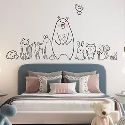 RANGOLI Kids Black Animal Party Design Wall Sticker-picture-33