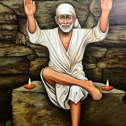 Wallpics Brown & Beige Saibaba Printed Water Resistant Wall Sticker-image-72